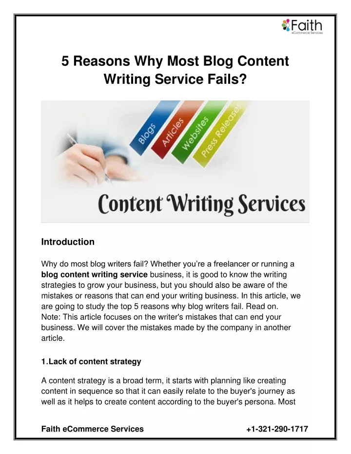 5 reasons why most blog content writing service