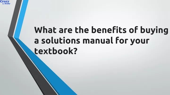 what are the benefits of buying a solutions manual for your textbook