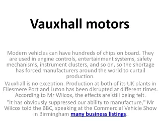 vauxhall motors