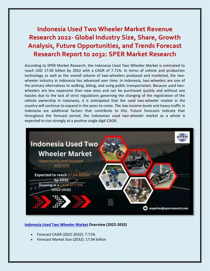 indonesia used two wheeler market revenue