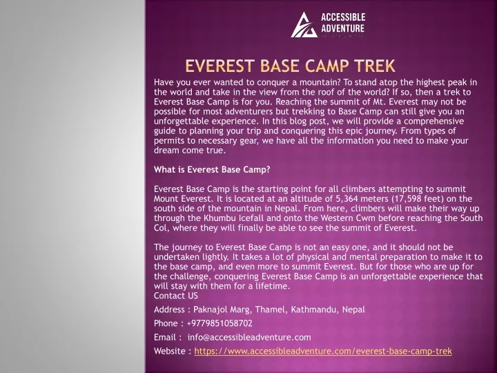 everest base camp trek