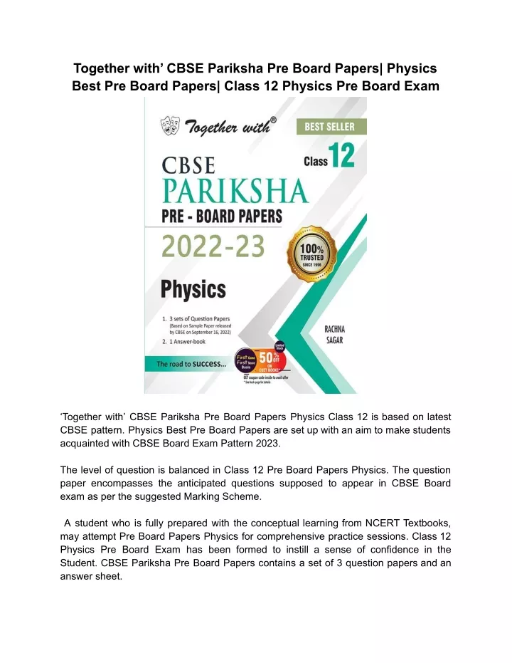 together with cbse pariksha pre board papers