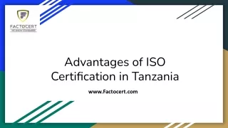 Advantages of ISO Certification in Tanzania (ppt)