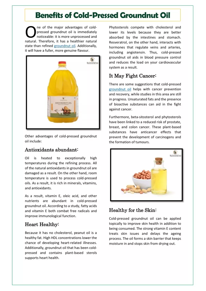 PPT - Benefits of Cold-Pressed Groundnut Oil PowerPoint Presentation ...