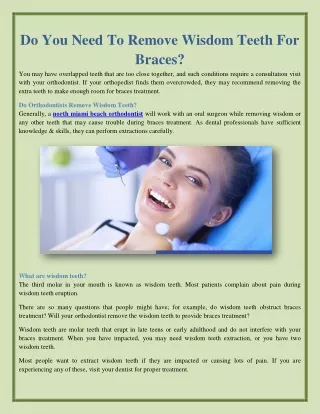 Do You Need To Remove Wisdom Teeth For Braces?