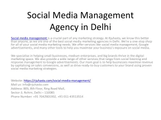 Social Media Management Agency in Delhi