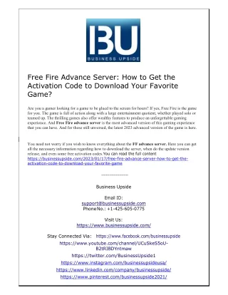 free fire advance server