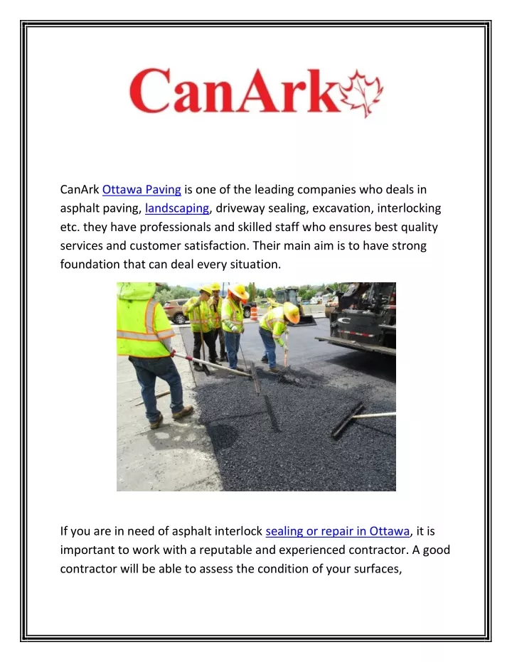 canark ottawa paving is one of the leading
