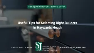 Useful Tips for Selecting Right Builders in Haywards Heath
