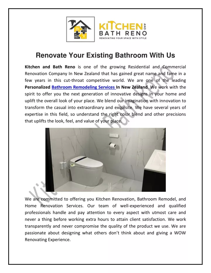 renovate your existing bathroom with us