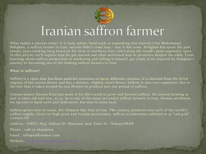iranian saffron farmer