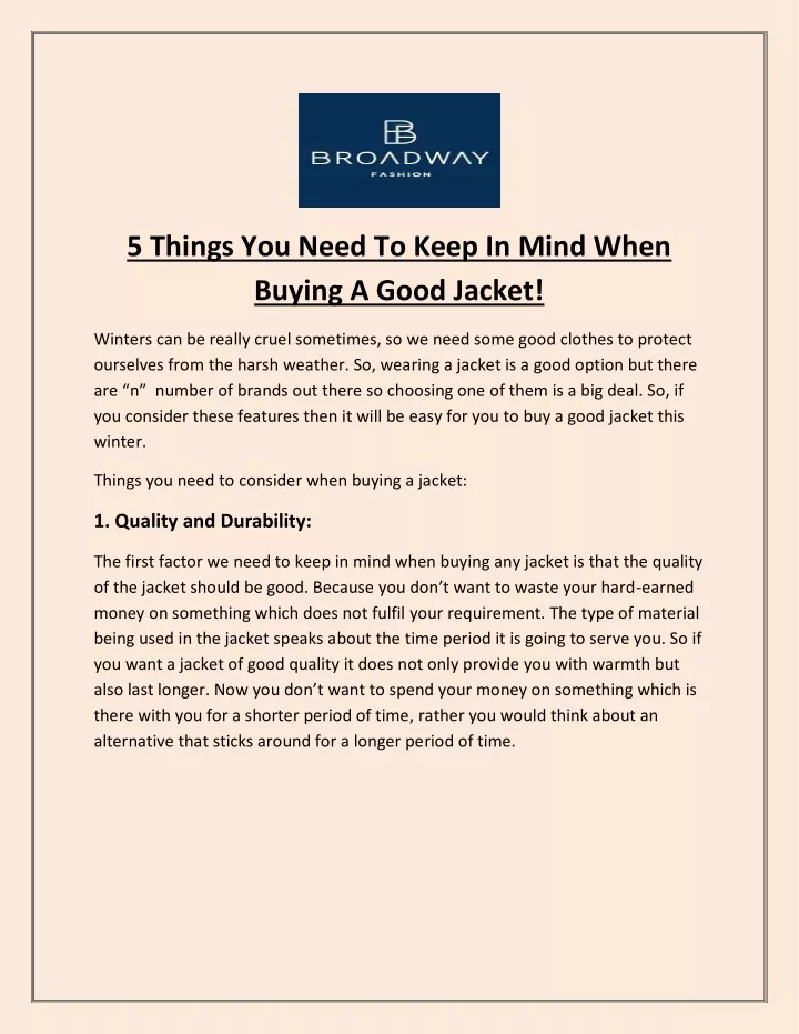 5 things you need to keep in mind when buying