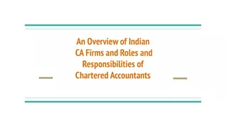 Indian CA Firms and Roles and Responsibilities of Chartered Accountants