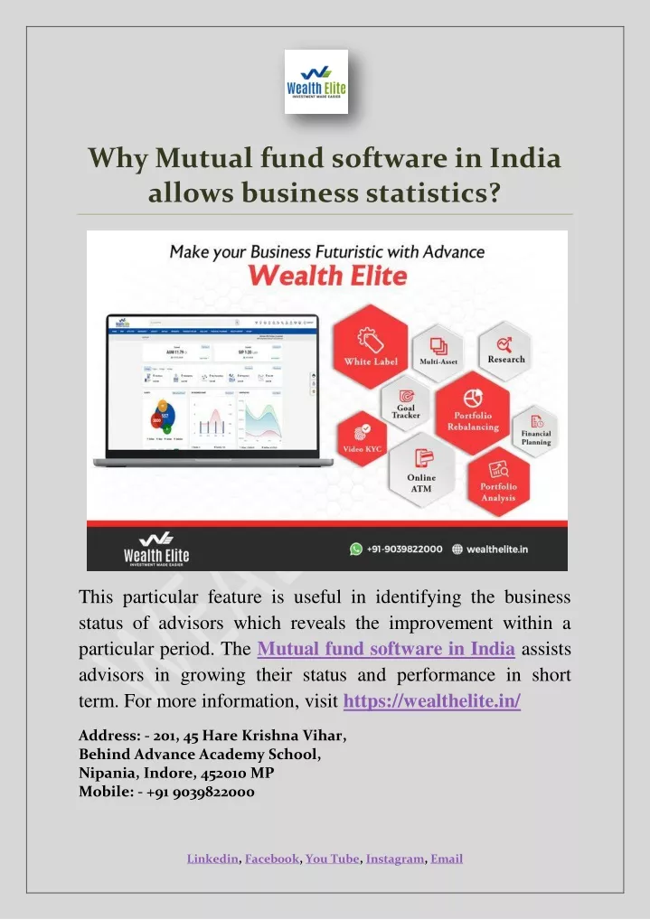 why mutual fund software in india allows business