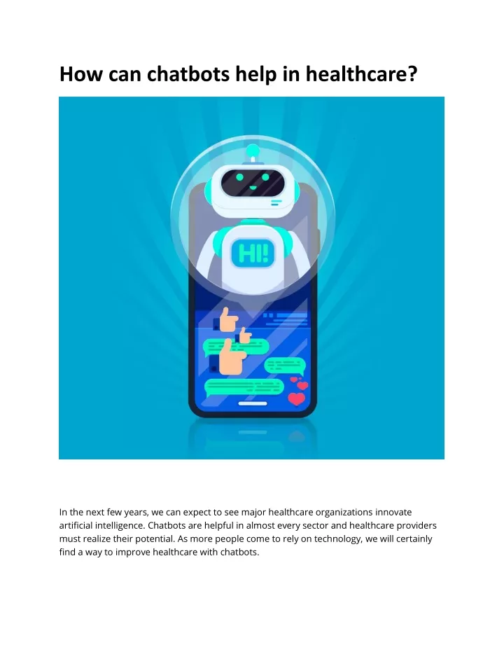 how can chatbots help in healthcare