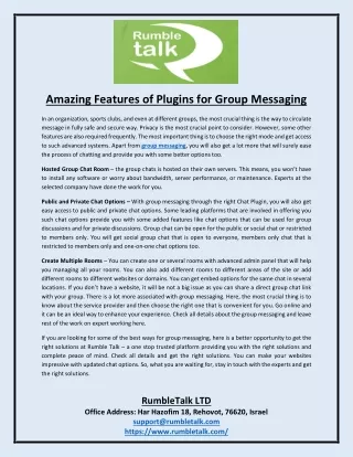Amazing Features of Plugins for Group Messaging