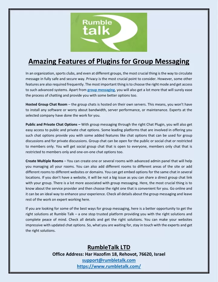 amazing features of plugins for group messaging