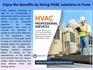 Enjoy the benefits by hiring HVAC solutions in Pune