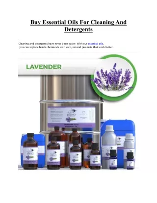 Buy Essential Oils For Cleaning And Detergents