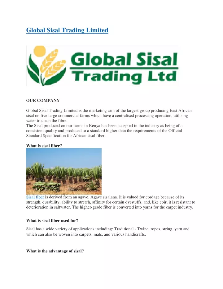 global sisal trading limited