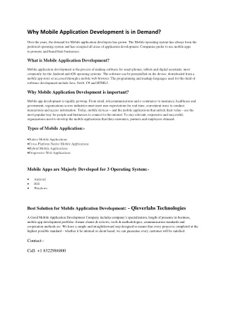 why mobile application development is in demand
