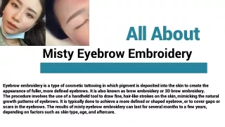 All About Misty Eyebrow Embroidery