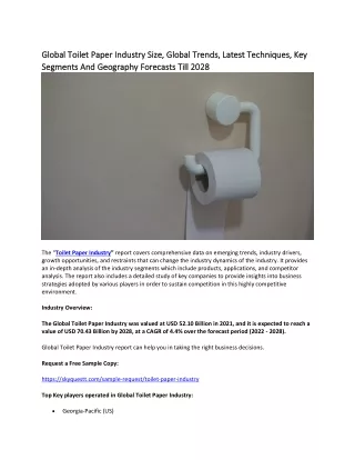 global toilet paper global toilet paper industry