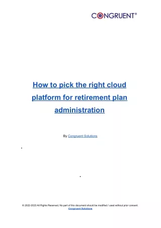 How to pick the right cloud platform for retirement plan administration