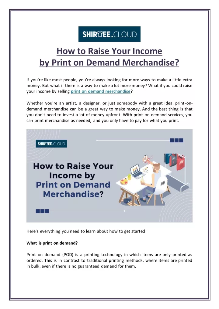 how to raise your income by print on demand