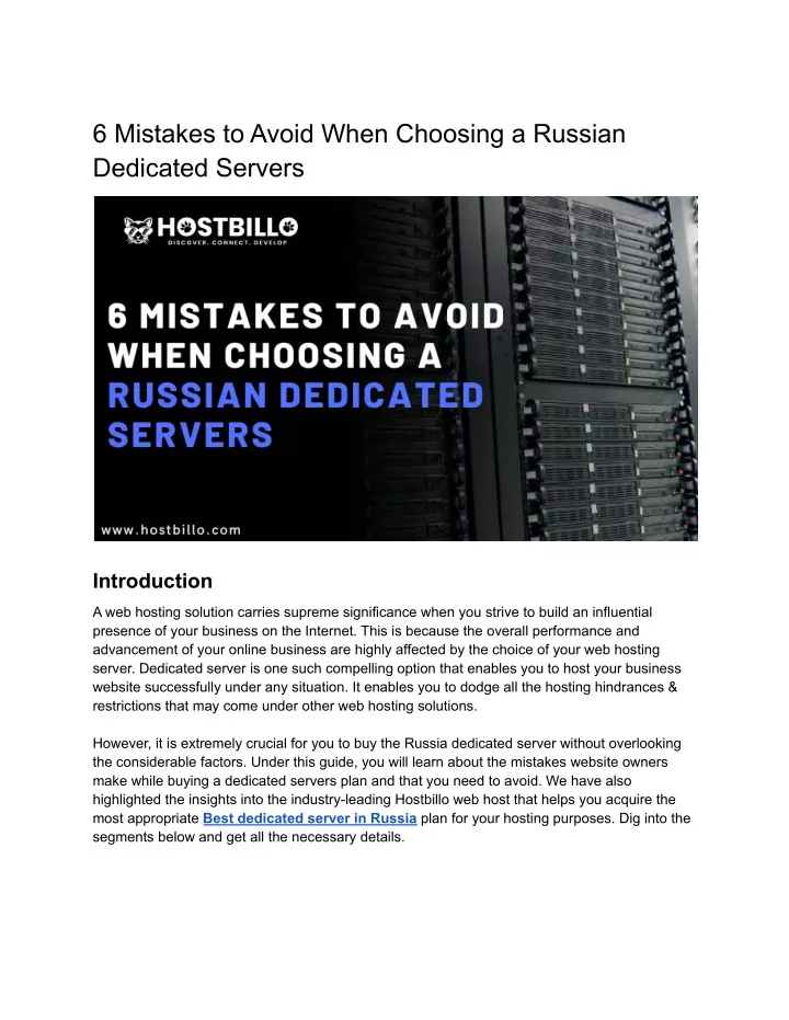 6 mistakes to avoid when choosing a russian