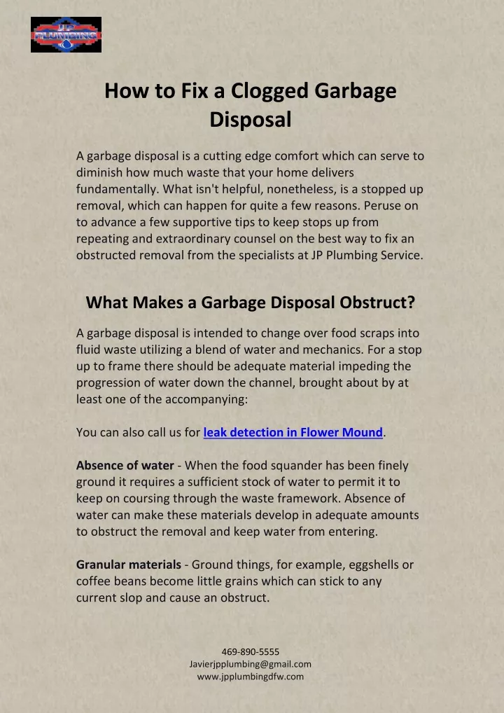 PPT How to Fix a Clogged Garbage Disposal PowerPoint Presentation, free download ID11904190