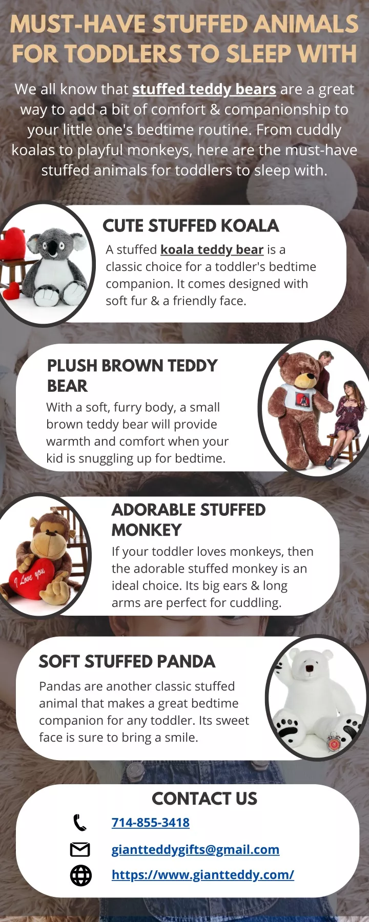 must have stuffed animals for toddlers to sleep