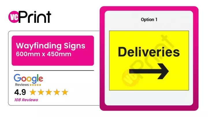 wayfinding signs 600mm x 450mm