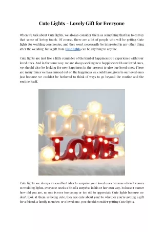 Cute Lights - Lovely Gift for Everyone