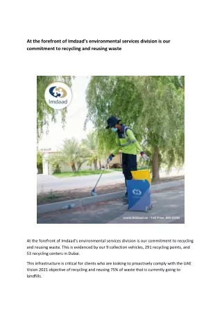 at the forefront of imdaad s environmental