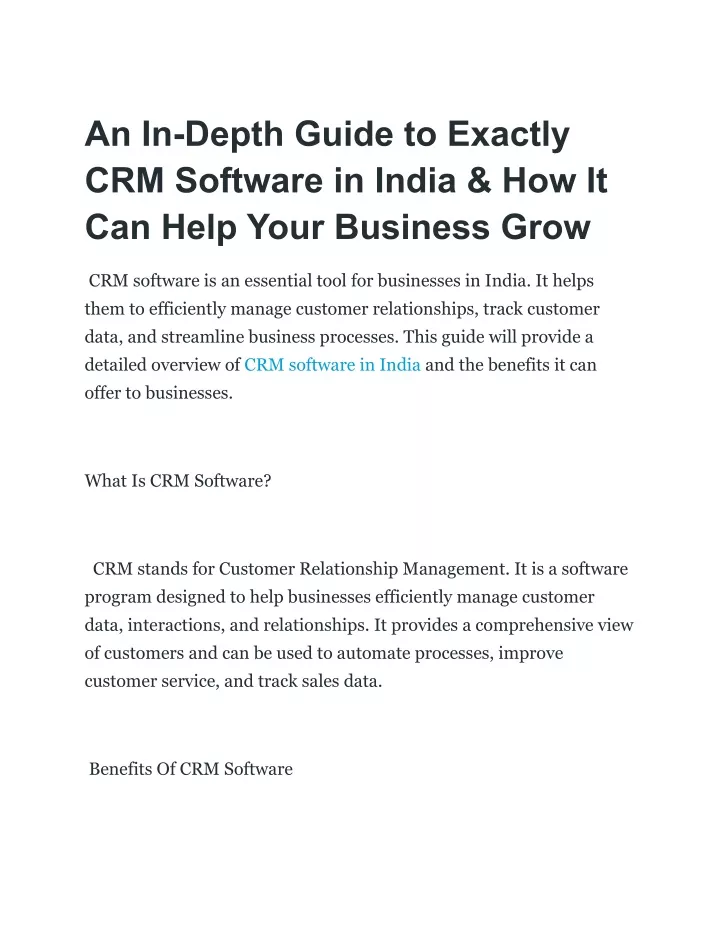an in depth guide to exactly crm software