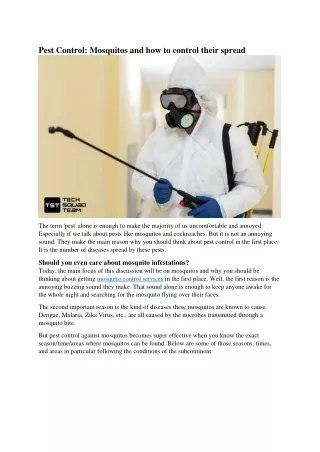 pest control mosquitos and how to control their