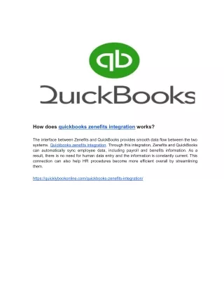 how does quickbooks zenefits integration works