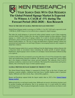 the global printed signage market is expected