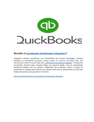 benefits of quickbooks transferwise integration