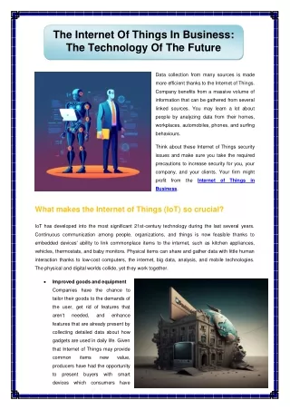 the internet of things in business the technology