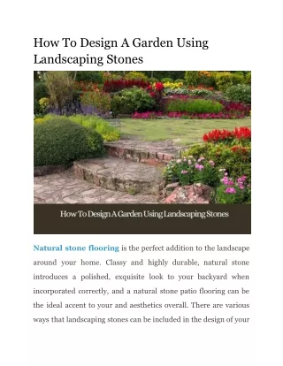 How To Design A Garden Using Landscaping Stones