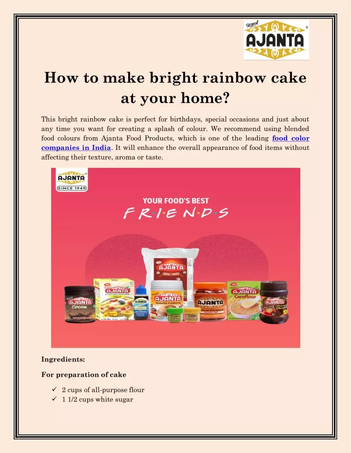 how to make bright rainbow cake at your home