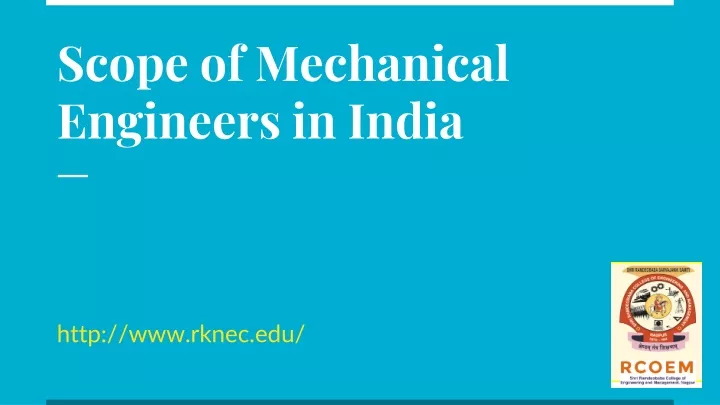 PPT - Scope of Mechanical Engineers in India PowerPoint Presentation ...