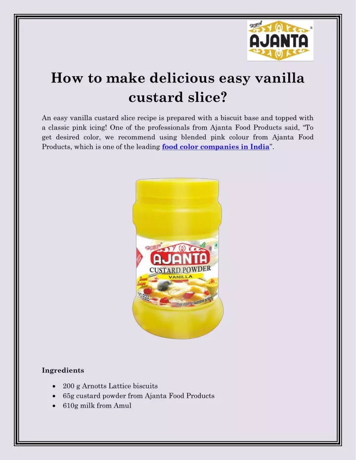 how to make delicious easy vanilla custard slice