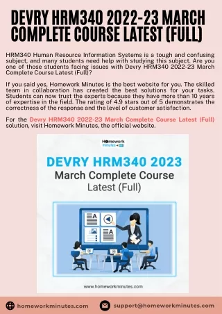 Devry HRM340 2022-23 March Complete Course Latest (Full)