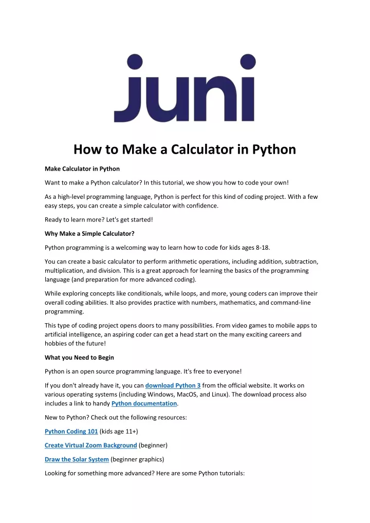 how to make a calculator in python