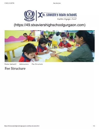 Fees for enrolling in Gurgaon's St. Xavier High School