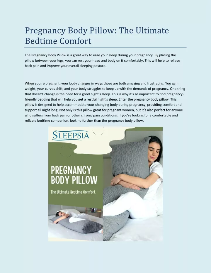 pregnancy body pillow the ultimate bedtime comfort