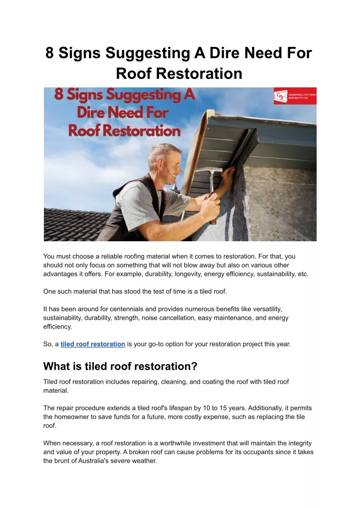 8 signs suggesting a dire need for roof